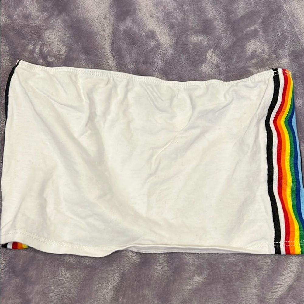 White and rainbow bandeau